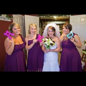 Purple one shoulder dress